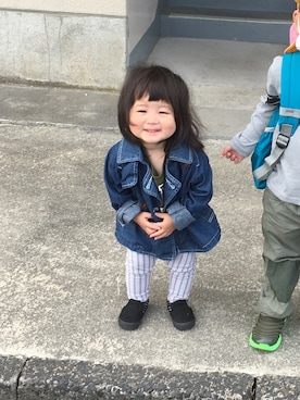 「present（プレゼント）のアイテム（ジャケット/アウター）」を使った、sutaさん（キッズ・80cm）の春コーディネート