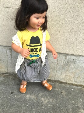 「MEIN HEIM（マイン　ハイム）のアイテム」を使った、sutaさん（キッズ・80cm）の夏コーディネート