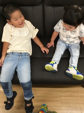 「MEIN HEIM（マイン　ハイム）のアイテム」を使った、sutaさん（キッズ・80cm）の夏コーディネート