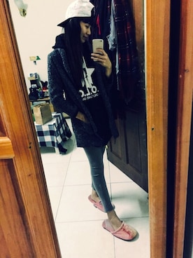 「NIKE（ナイキ）のアイテム（サンバイザー）」を使った、Naさん（レディース・168cm）の冬コーディネート