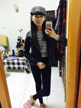 「Roots Canadaのアイテム（帽子）」を使った、Naさん（レディース・168cm）の冬コーディネート