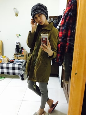 「Gozo（ゴソ）のアイテム（モッズコート）」を使った、Naさん（レディース・168cm）の冬コーディネート