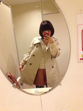 「NOMINE（ノミネ）のアイテム（トレンチコート）」を使った、じゅんこさん（レディース・153cm）の春コーディネート