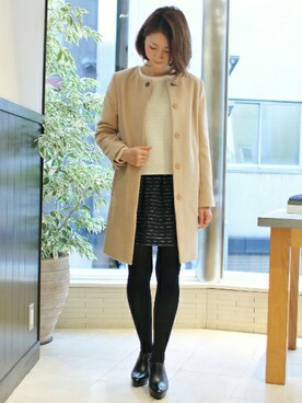 「ふんわり」｜「アイテム（ジャケット/アウター）」を使った、Yukoさん（レディース・166cm）の秋コーディネート