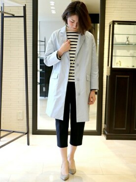 「Spick & Span（スピックアンドスパン）のアイテム（チェスターコート）」を使った、Yukoさん（レディース・166cm）の春コーディネート