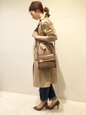 「Spick & Span（スピックアンドスパン）のアイテム（トレンチコート）」を使った、Yukoさん（レディース・166cm）の秋コーディネート