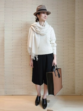 「カシミヤ」｜Yukoさん（レディース・166cm）の秋コーディネート