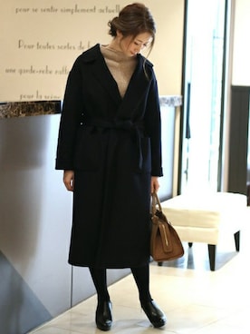 「ハイネックプルオーバー」｜Yukoさん（レディース・166cm）の秋コーディネート