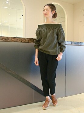 「クロップドパンツ」｜Yukoさん（レディース・166cm）の冬コーディネート