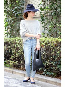 「ボリュームニット」｜「アイテム（パンプス）」を使った、Yukoさん（レディース・166cm）の夏コーディネート