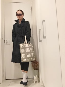 「PRADA（プラダ）のアイテム（トレンチコート）」を使った、Yumeさん（レディース・162cm）の冬コーディネート