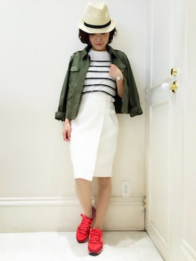 「MINIMUM（ミニマム）のアイテム（スカート）」を使った、minimum神戸マルイstaffさん（レディース・158cm）の春コーディネート