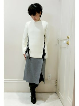 「MINIMUM（ミニマム）のアイテム（スカート）」を使った、minimum神戸マルイstaffさん（レディース・158cm）の冬コーディネート