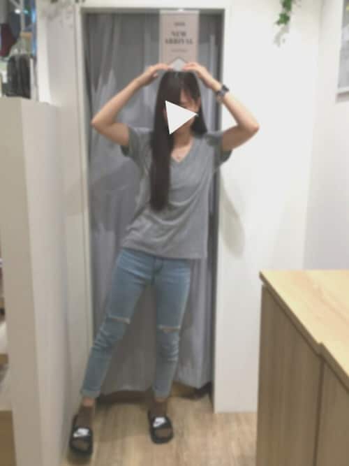 Ri 靴下屋 セレオ国分寺店 ユニクロのtシャツ 半袖 タンクトップ を使ったコーディネート Wear