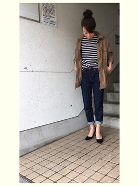 「LUCA/LADY LUCK LUCA（ルカ/レディラックルカ）のアイテム（ミリタリージャケット）」を使った、acoさん（レディース・155cm）の春コーディネート