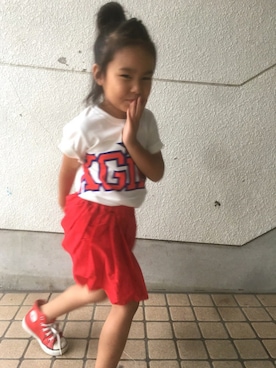 「アイテム（福袋/福箱、レッド系）」を使った、acoさん（キッズ・110cm）の夏コーディネート