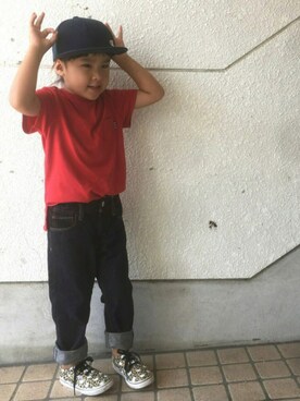 「アイテム（福袋/福箱、レッド系）」を使った、acoさん（キッズ・110cm）の夏コーディネート