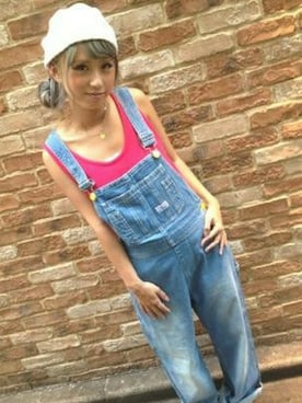 「WC（ダブル シー）のアイテム（サロペット/オーバーオール）」を使った、WEB_STAFFさん（レディース・154cm）の夏コーディネート