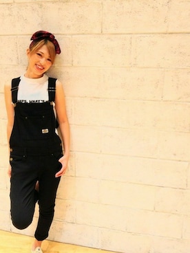 「WC（ダブル シー）のアイテム（サロペット/オーバーオール）」を使った、WEB_STAFFさん（レディース・154cm）の秋コーディネート