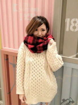 「WC（ダブル シー）のアイテム（ニット/セーター）」を使った、WEB_STAFFさん（レディース・154cm）の秋コーディネート
