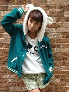 「WC（ダブル シー）のアイテム（スタジャン）」を使った、WEB_STAFFさん（レディース・159cm）の秋コーディネート