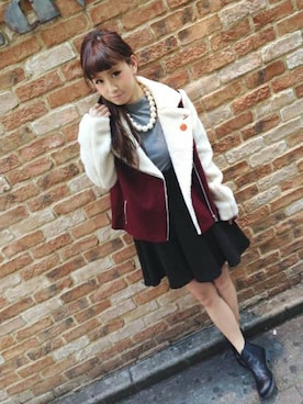 「WC（ダブル シー）のアイテム（ライダースジャケット）」を使った、WEB_STAFFさん（レディース・159cm）の秋コーディネート