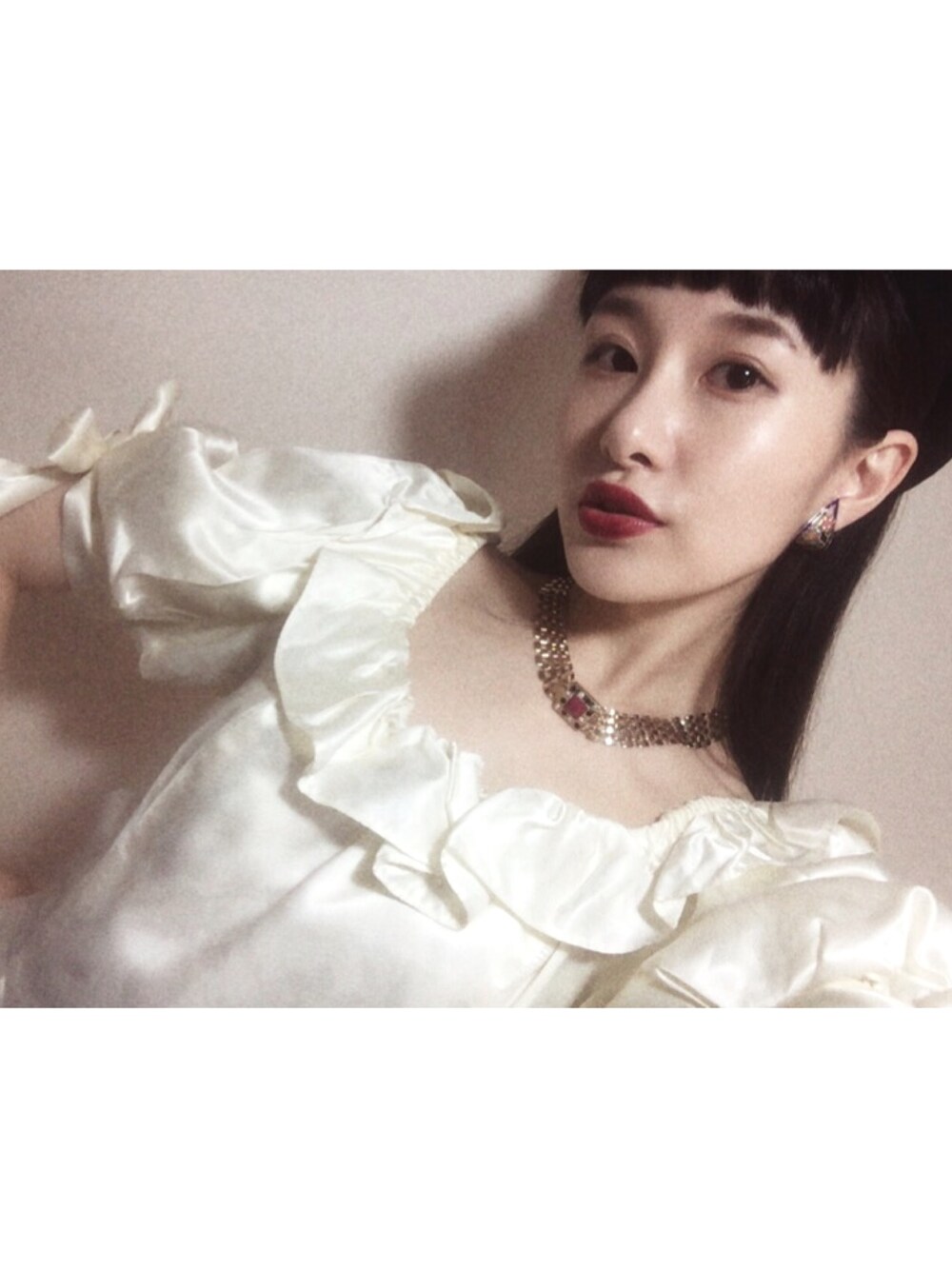 「夏、ドレス、VINTAGE、古着」｜「Grimoireのアイテム（ドレス、ホワイト系）」を使った、濱田茉奈(ManaHamada)さん（レディース・162cm）の夏コーディネートの1枚目の写真