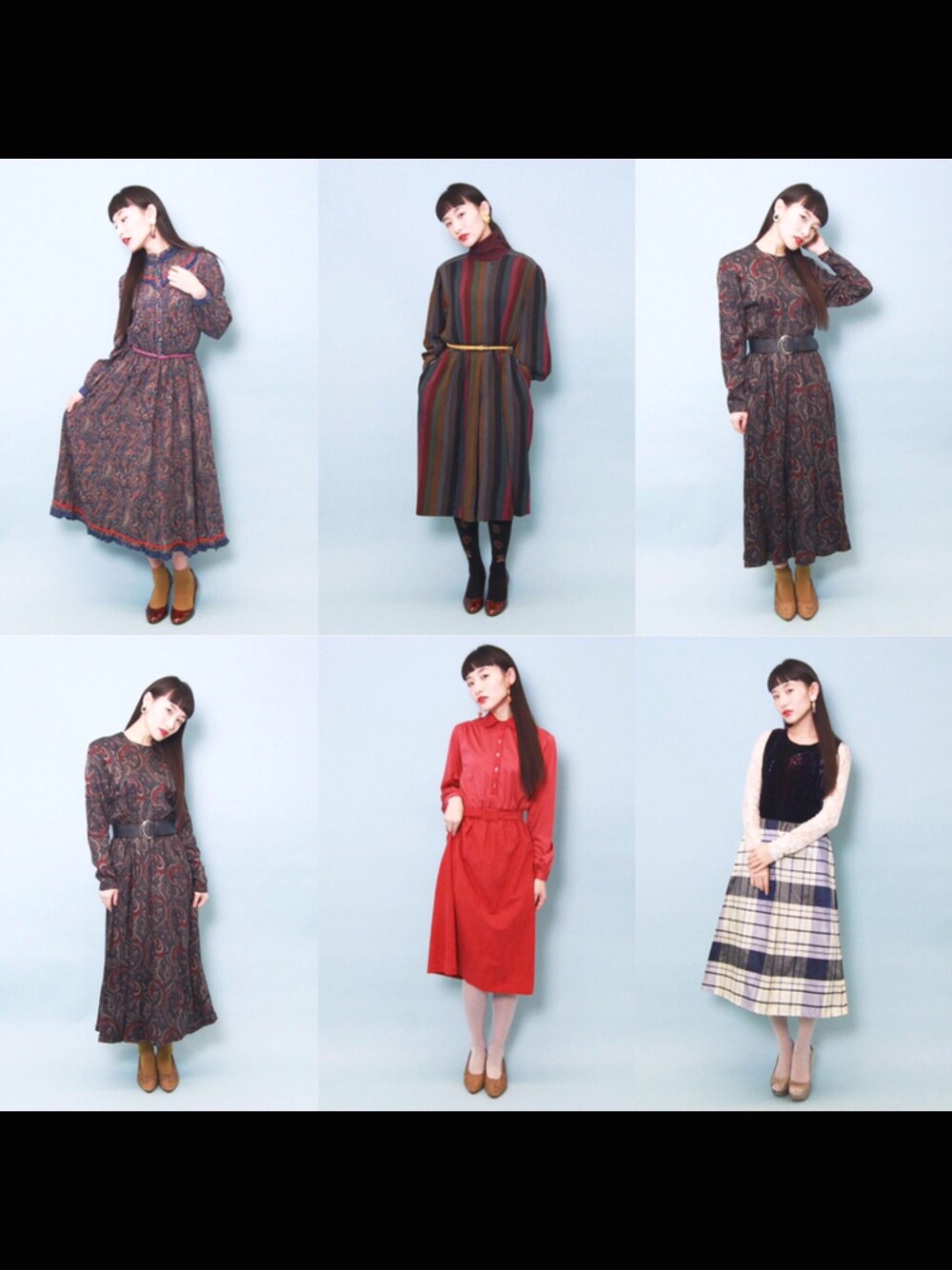 「grimoire、vintage、ヴィンテージ」｜「Grimoireのアイテム（ワンピース/ドレス、その他）」を使った、濱田茉奈(ManaHamada)さん（レディース・162cm）の秋コーディネートの1枚目の写真