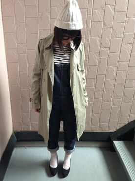 「きのこネックレス（ネックレス、ブラウン系）」を使った、ルンさん（レディース・160cm）の春コーディネート