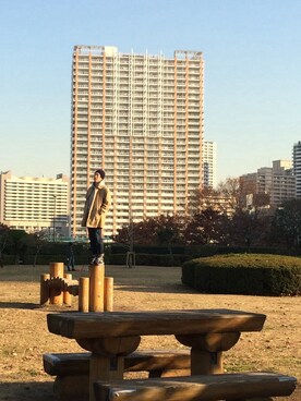「L.L.Bean（エルエルビーン）のアイテム（ステンカラーコート）」を使った、野菜 スープさん（メンズ・182cm）の冬コーディネート