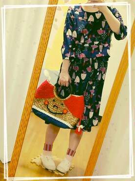 「白いスニーカー」｜「アイテム（ワンピース/ドレス）」を使った、703さん（レディース・155cm）の夏コーディネート
