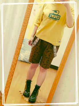 「CHUMS（チャムス）のアイテム（スウェット）」を使った、703さん（レディース・155cm）の夏コーディネート