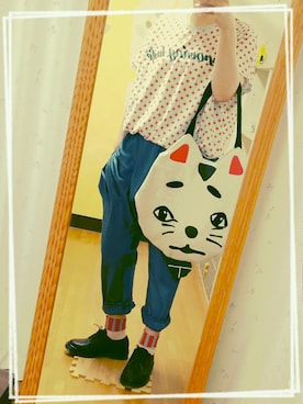 「動物モチーフ」｜「アイテム（その他シューズ）」を使った、703さん（レディース・155cm）の夏コーディネート