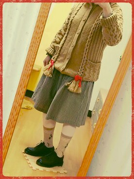 「タイツ×靴下」｜「アイテム（その他シューズ）」を使った、703さん（レディース・155cm）の秋コーディネート
