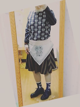 「タイツ×靴下」｜「アイテム（腕時計）」を使った、703さん（レディース・155cm）の秋コーディネート