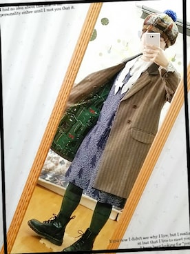 「おさげ」｜「アイテム（その他アウター）」を使った、703さん（レディース・155cm）の冬コーディネート