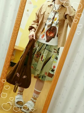 「ループタイ」｜「アイテム（サンダル）」を使った、703さん（レディース・155cm）の夏コーディネート