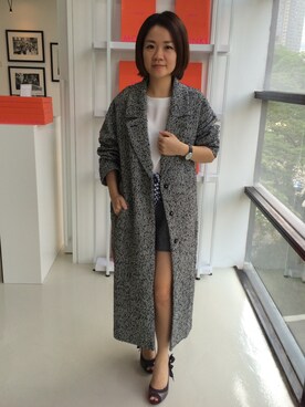 「MONKI（モンキ）のアイテム（テーラードジャケット）」を使った、Elizabeth Yawさん（レディース・152cm）の夏コーディネート