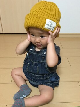 「娘」｜「アイテム（オールインワン・サロペット）」を使った、eitayuさん（キッズ・70cm）の秋コーディネート
