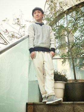 「アイテム（キャスケット）」を使った、TakuyaTakahashiさん（メンズ・165cm）の冬コーディネート