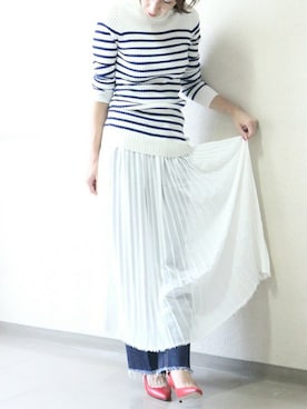 「シフォンスカート」｜matsucoさん（レディース・163cm）の秋コーディネート