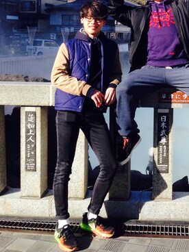 「And A（アンドエー）のアイテム（ジャケット/アウター）」を使った、yutoさん（メンズ・171cm）の春コーディネート
