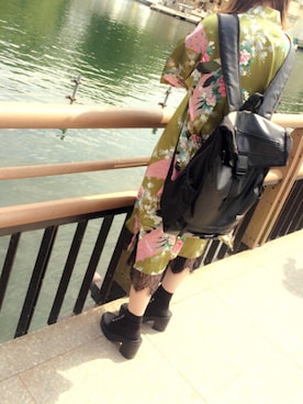「me（ミイ）のアイテム（その他アウター）」を使った、蝦夷さん（レディース・164cm）の夏コーディネート