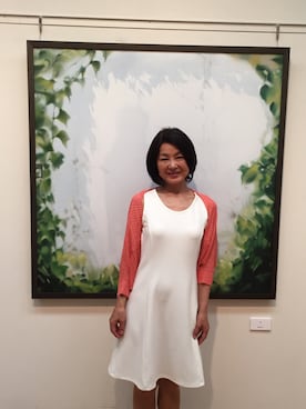 「GU（ジーユー）のアイテム（ワンピース、ホワイト系）」を使った、Loraさん（レディース）の夏コーディネート