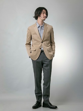 「shirts．（シャツ）のアイテム」を使った、FUJIWARAさん（メンズ・177cm）の夏コーディネート