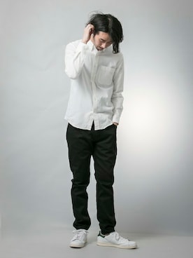 「shirts．（シャツ）のアイテム」を使った、FUJIWARAさん（メンズ・177cm）の秋コーディネート