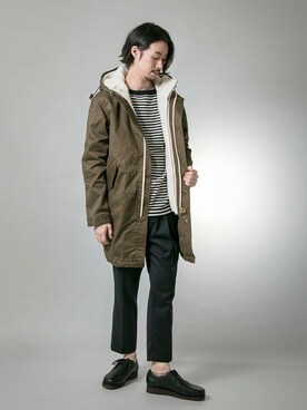 「URBAN RESEARCH（アーバンリサーチ）のアイテム（モッズコート）」を使った、FUJIWARAさん（メンズ・177cm）の秋コーディネート