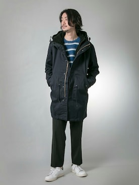 「URBAN RESEARCH（アーバンリサーチ）のアイテム（モッズコート）」を使った、FUJIWARAさん（メンズ・177cm）の冬コーディネート