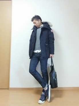 「ビームス別注」｜「アイテム（その他）」を使った、たかボンドiさん（メンズ・182cm）の冬コーディネート