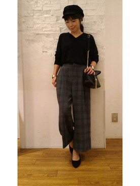 「LEPSIM（レプシィム）のマリンキャスケット　735142（キャスケット）」を使った、mayaさん（レディース・158cm）の秋コーディネート